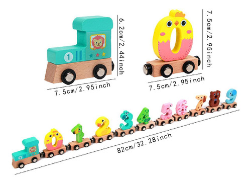 Número De Madera Train Juguete Para Niños Bloques De