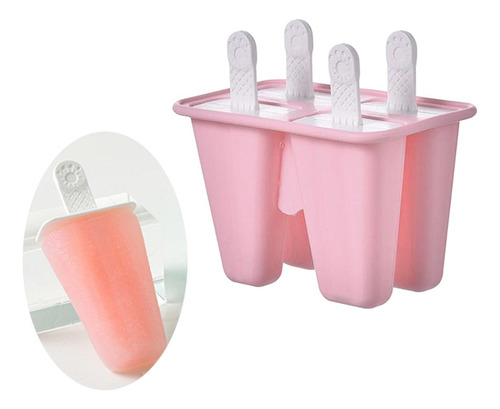 Moldes De Silicona Para Helado, Barra De Jugo, 4 Celdas Rosa