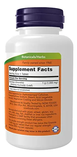 Supplement Now Graviola 1000 Mg De Doble Concentración, 90 C