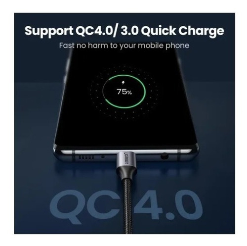 Imagen 3 de 6 de Cable Carga Datos Usb Tipo C A Usb-c Cable De 60 W X 2 M