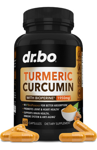 Curcumina De Curcuma Con Capsulas De Suplemento Bioperine, S