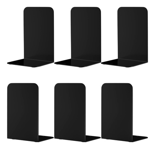 Sujetalibros De Metal Negro, 3 Pares De Extremos De Libros P