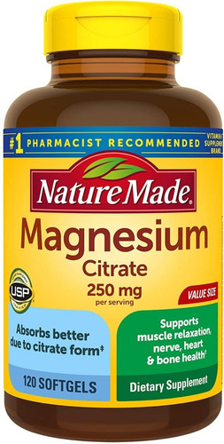 Magnesio Nature Made Citrato De Magnesio 250 Mg Cápsulas