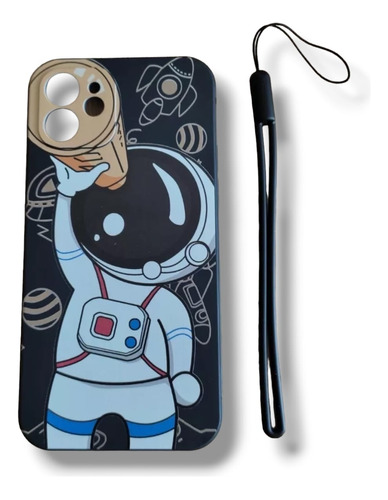 Estuche Forro Funda De Silicona Astronauta Para iPhone