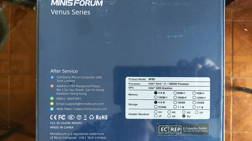 Mini Pc Minisforum Npb6 Core I7 13th Gen (no Ram No Ssd)