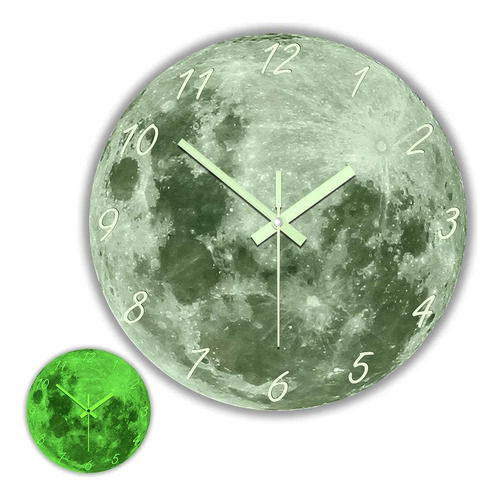 Geeky Days Reloj Luna Que Brilla Oscuridad Para Sala Estar