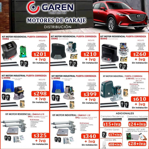 Imagen 4 de 5 de Motor Garaje Y Abatible. Corredizo 400kg 1000kg Garen Wifi