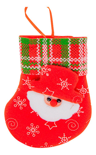 Bota Plush Enfeite Natal Decoração Natalina Rosto Papai Noel