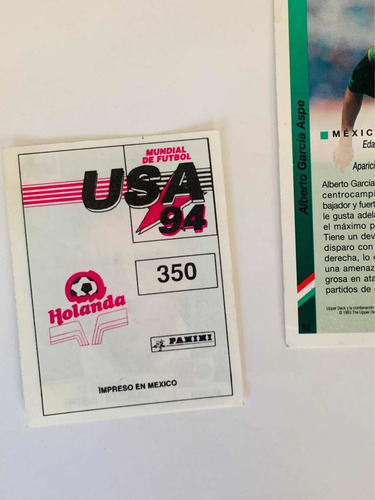 Tarjeta Upper Deck Wc Usa 94 Est. Alberto García Aspe Panini (Usado)