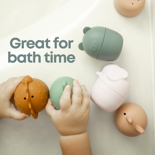 Juguetes De Baño De Silicona De Rayplay: Juego De Cinco Anim