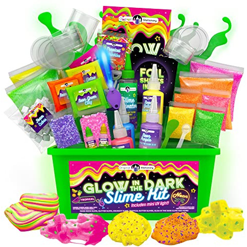 Neon Slime Kit, All In One Glow In The Dark Slime Kit F...