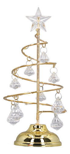 Lámpara De Árbol De Navidad Led Pequeño Cristal De Hierro De