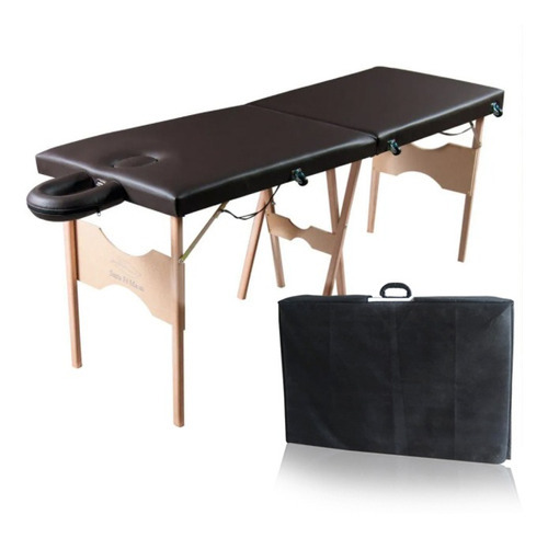 Mesa Dobrável Madeira Sfm02 200kg Massagem Estética Portátil Cor Preto