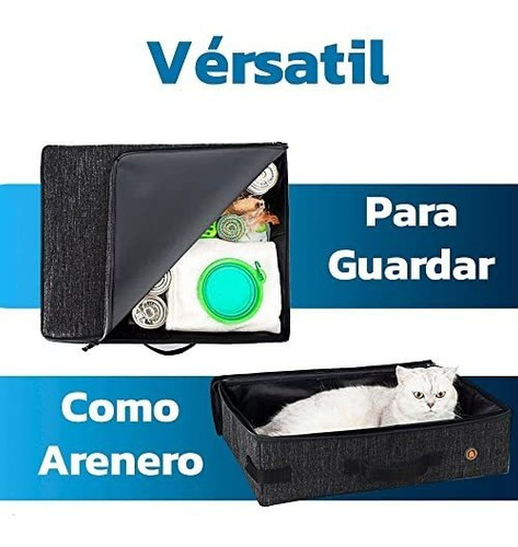 Imagen 3 de 9 de Arenero Para Gato Portátil (40 X 32 X 15), Ligero