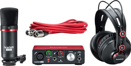 Kit Interface Focusrite Scarlett Solo Studio 3 Geração Cor Vermelho 127/220V