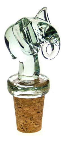 Nuestro Tapon Vino Elefante Verde Casa  Cristal Soplado