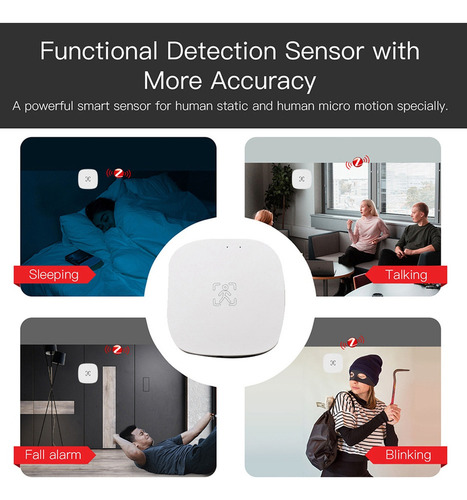 Sensor De Presença Humana Tuya Zigbee Mmwave Com Microfone