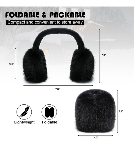 Orejeras Plegables Suaves Y Cálidas De Invierno Para Mujer.