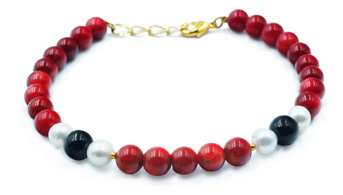 Pulsera Para Mujer De Coral Con Perla De Rio Regalo Fiorella