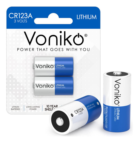 Voniko Bateras De Litio Cr123a (paquete De 2)  Batera De Lit