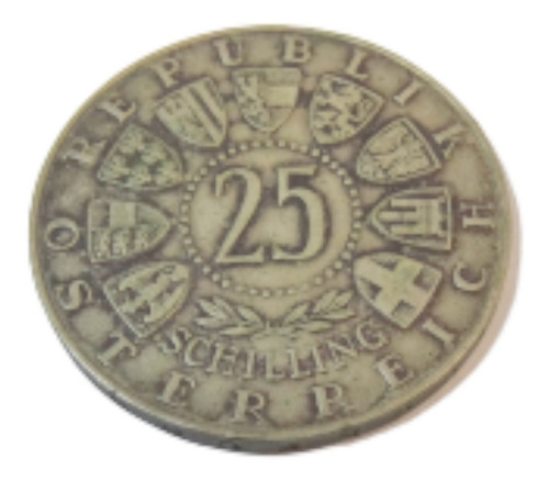 Imagen 3 de 6 de Moneda Plata Austria 25 Shilling 1956 Bicentenario Mozart