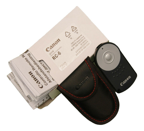 Control remoto de obturador Canon DSLR Rc-6 Rc6 con funda color negro