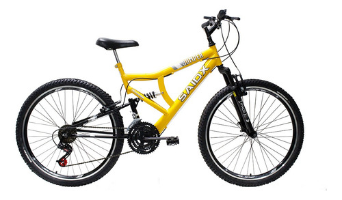 Bicicleta Aro 26 Saidx Full 18 Marchas V-brake Cor Amarelo/preto