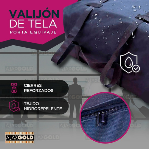 Imagen 4 de 9 de Porta Equipaje Bolso Valija Valijon Auto Tela Impermeable