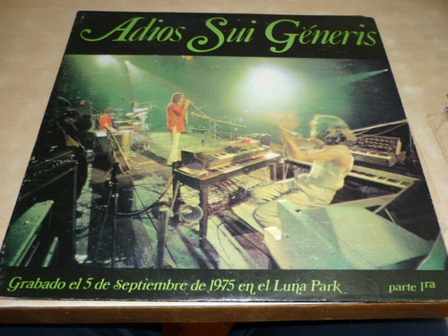 Vinilo Adios Sui Generis  Parte 1 Microfon Nm  Jcd055