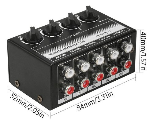 - Mini Mezclador Pasivo Estéreo Portátil De 4 Canales Rca