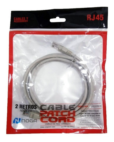 Cable De Red Armado Patch Cord 2 Metros Rj45 Utp Cable Gtia