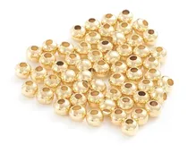Comprar Cuentas Balines Acero Dorados Para Bisuteria Insumos 2.5 4mm