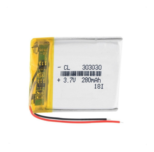 Imagen 1 de 1 de Bateria Recargable 3.7v 280mah 303030 30x30x03mm