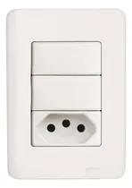 Comprar Conjunto Interruptor 2 Teclas Simples Com Tomada 10a 250v 4x2 Perlex Branco