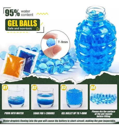 Balas De Agua Para Pistola De Hidrogel Repuesto X 10.000