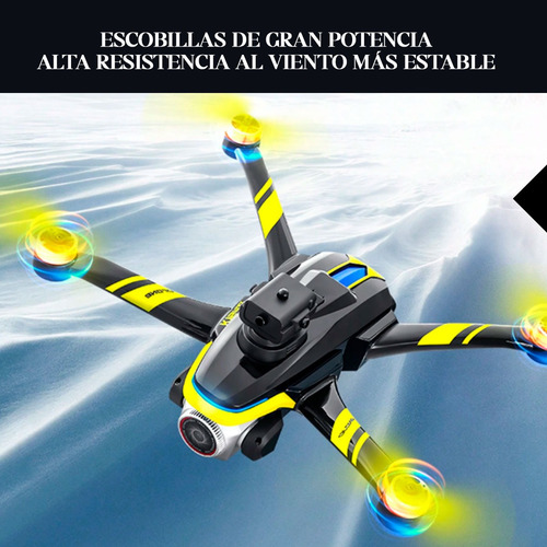 Drone C/ Camara C. Remoto Pantalla Luces Sensor Profes K15 Negro
