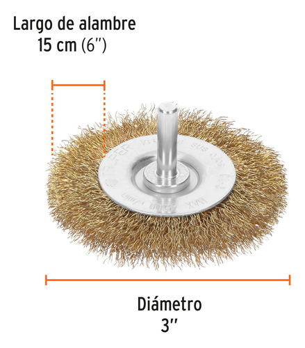 Carda Para Taladro 3´ Cepillo Rotativo Pulido Grueso 11570