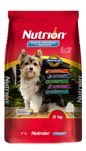 Alimento Seco Perro Nutrion Raza Pequeñas Medianas 2kg X3und