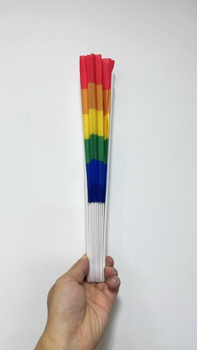 Leque Grande Faz Barulho Colorido Arco-íris Carnaval Festa