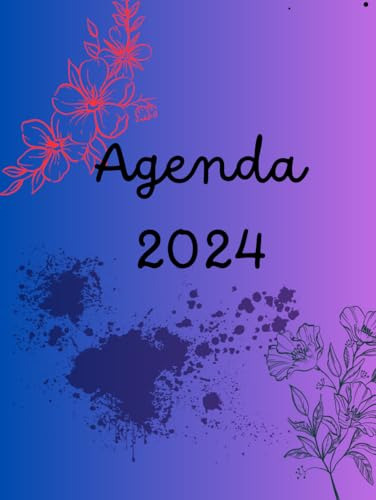 Agenda 2024: Planificador Semanal Y Mensual Con Diseño Flora