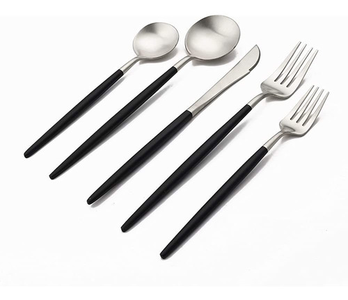 Uniturcky Flatware Set 18/10 Acero Inoxidable Mate Plata - U
