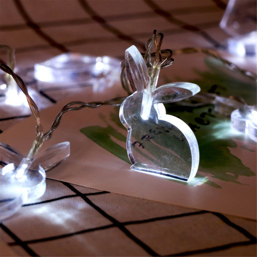Guirnalda Decorativa De 10 Luces Led De Conejo De Pascuas