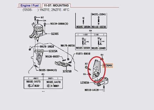 Soporte De Motor Control Lateral Yaris Belta Sport 2006-2010