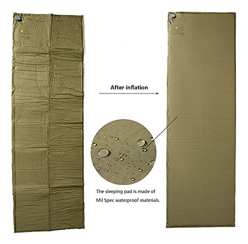 Colchoneta De Campamento Militar Autoinflable Mt Army A...