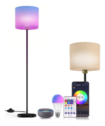 Lampara De Pie Moderna Wifi Led Rgb Alexa Google Home Control Por App