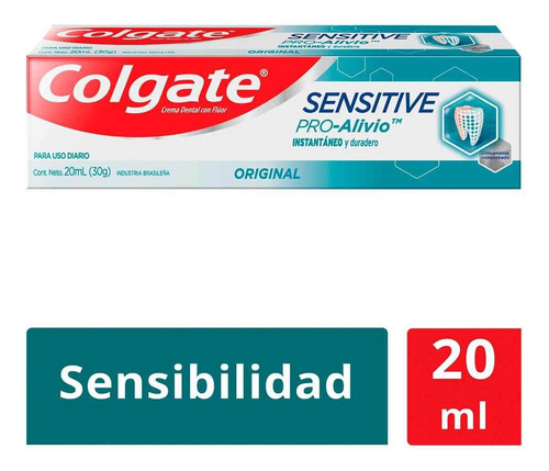 Pasta Dental Colgate Sensitive Pro-Alivio Original 20ml Dientes sensibles