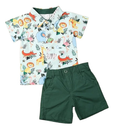 Ropa De Bebe Verano Safari Conjunto De Bebe Y Niño Animales