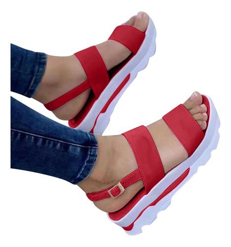 Sandalia B De Verano Para Mujer, Con Suela Gruesa, A La Moda