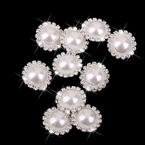 4x 10pcs Botones De De Cristal Vástago Decoración Diy