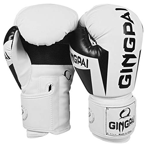 Guantes De Boxeo Para Niños Gingpai (blanco - Negro, 6oz)